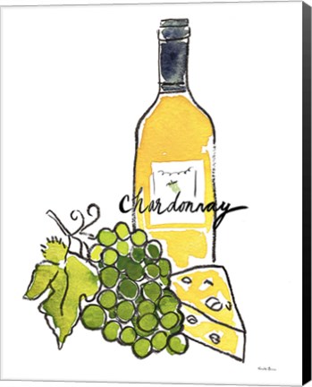 Framed Wine Time IV Chardonnay Print