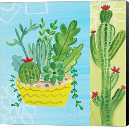 Framed Cacti Garden IV no Birds and Butterflies Print