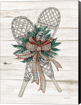 Framed Holiday Sports on Wood III Luxe Print