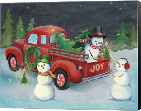 Framed Christmas on Wheels II Light Print