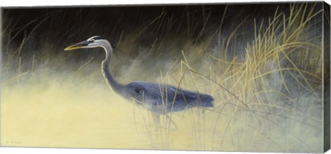 Framed Fishing The Mist Print