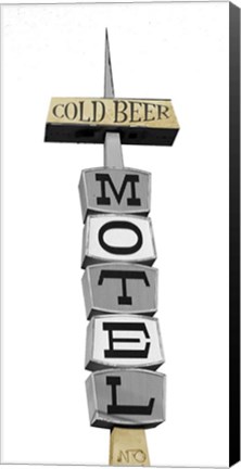 Framed Fifties Motel Beer Print
