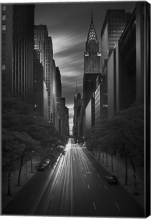 Framed 42st Sunset BW Print