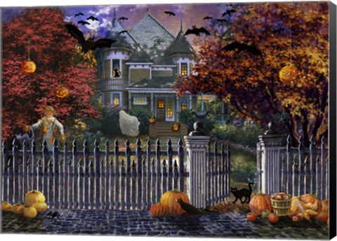 Framed Halloween House Print