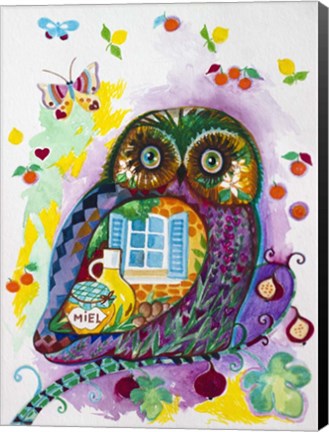 Framed Lavender Owl Print