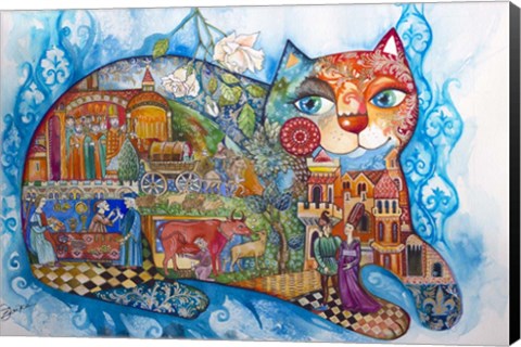 Framed Medieval Cat Print