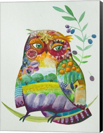 Framed Owl From Provence Print