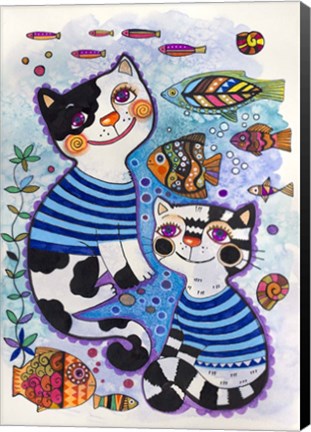 Framed Sea Cats 3 Print