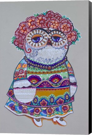 Framed Mexican Folk Owl Print