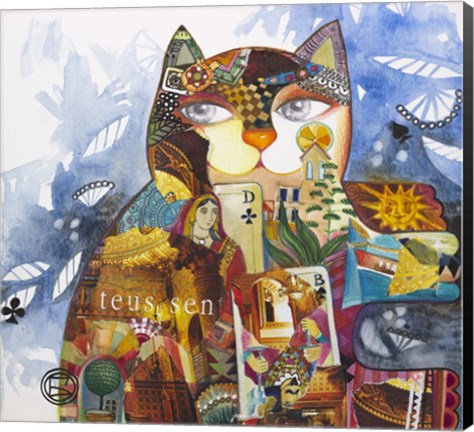 Framed Collage Cat Print