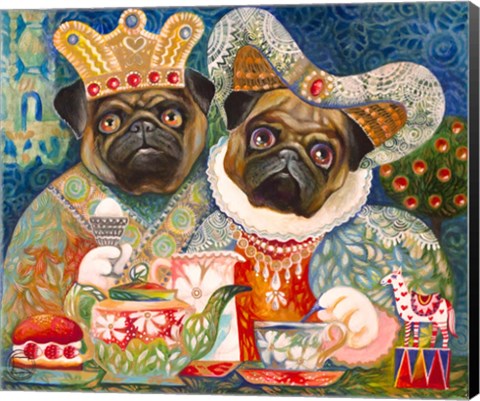 Framed Family Pugs A Print