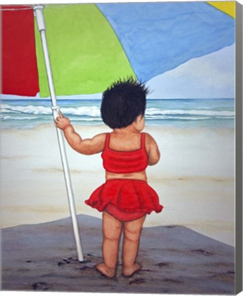 Framed Beach Baby K Print