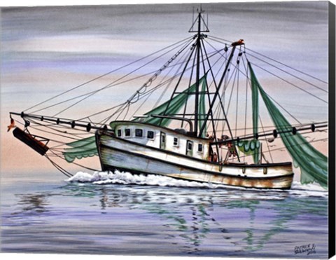 Framed Shrimper Out Print