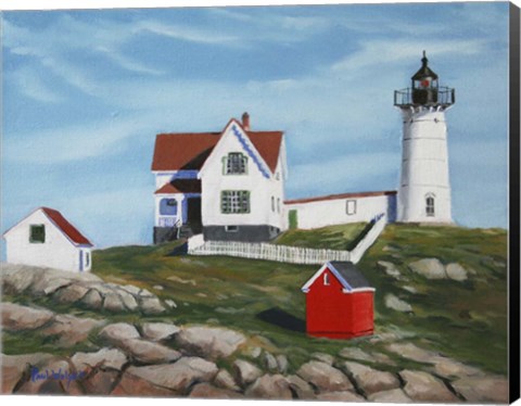 Framed Nubble Light House3 Print