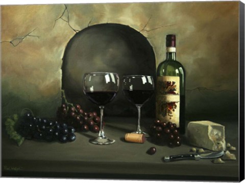 Framed Wine For Two Print