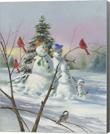 Framed Snow Family Print