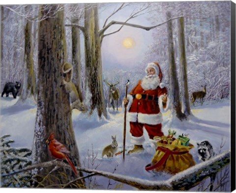 Framed Christmas In The Forest Print