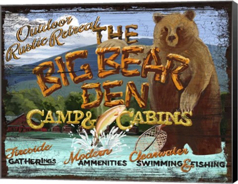 Framed Big Bear Den Print