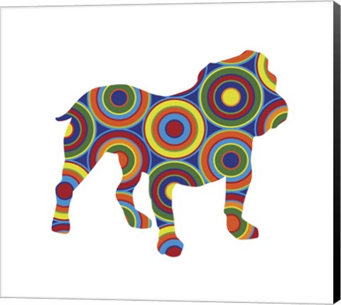 Framed Bulldog Abstract Circles Print