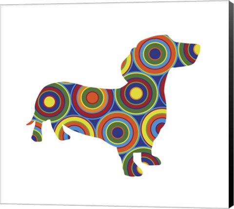 Framed Dachshund Circles Print