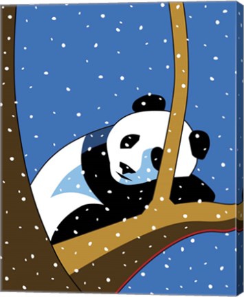 Framed Giant Panda Sleeping In Treee Print