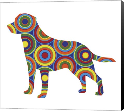 Framed Labrador Abstract Circles Print