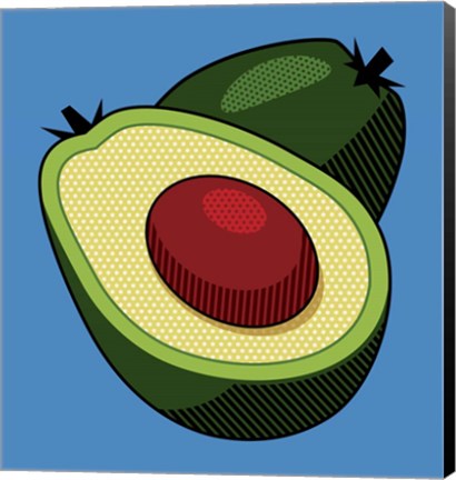 Framed Avocado On Blue Print