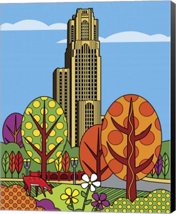 Framed Cathedral Of Learning Pittsburgh Print