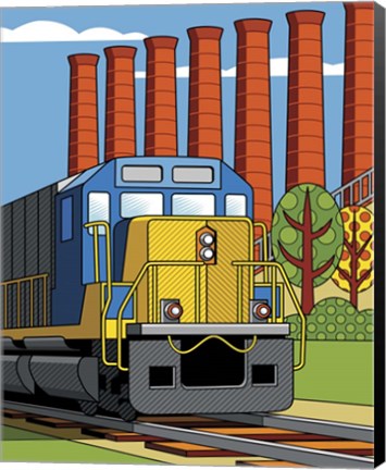 Framed Homestead Steel Mill Stacks Print