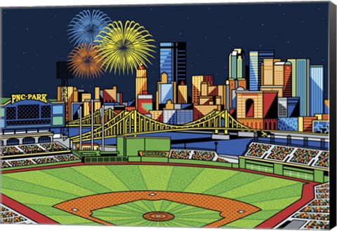 Framed PNC Park Fireworks Pittsburgh Print