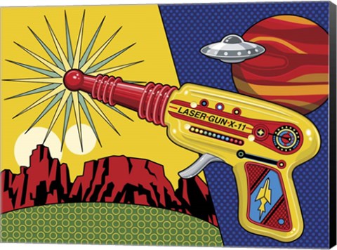 Framed Vintage Toy Laser Gun Print