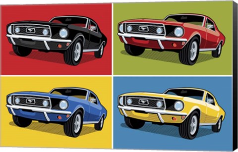 Framed 1968 Mustang Classic Car Print