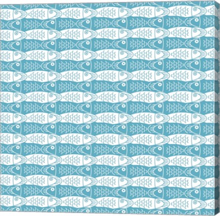 Framed Interlocking Fish Pattern Print