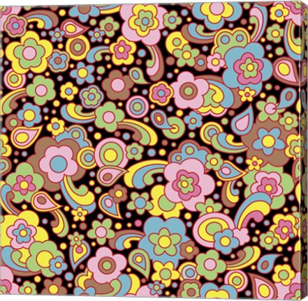 Framed Paisley Pattern On Black Print