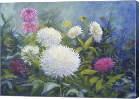 Framed White &amp; Pink Blooms Print