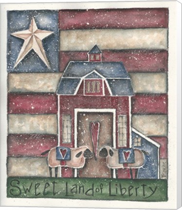 Framed Sweet Land Of Liberty Primative Print