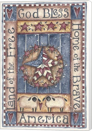 Framed God Bless America Home of The Brave Print