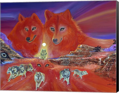 Framed Energy of the Wolves Print