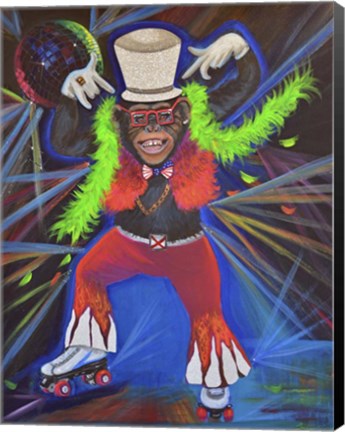 Framed Funky Pinky Monkey Print