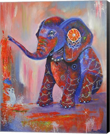 Framed Elephant Festival Colour Print