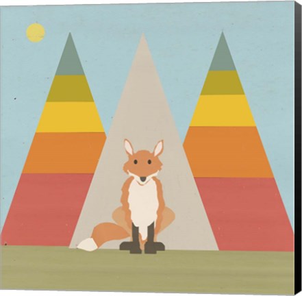 Framed Fox In The Rainbow Forest Print