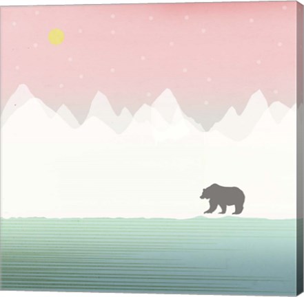 Framed Bear in Winter Print