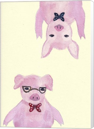 Framed Hipster Pigs Print