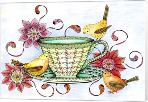 Framed Afternoon Tea &amp; Tweets Print