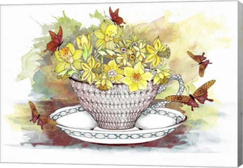 Framed Spring In A Teacup Print