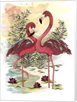 Framed Flamingo Dance Print