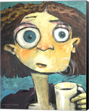 Framed Her First Sip Of Coffee Print