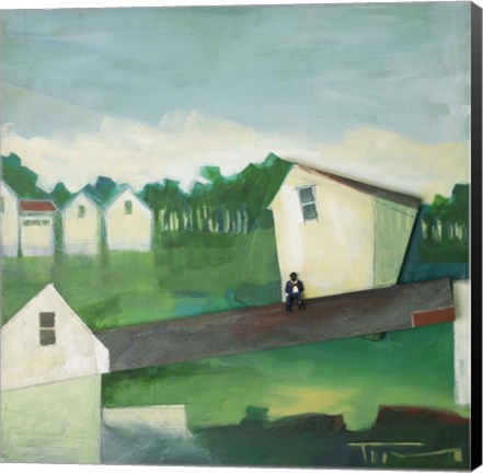 Framed Landscape With Man On Lath 3 Print