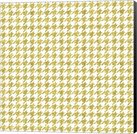 Framed Gold Houndstooth On White Print
