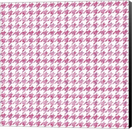 Framed Pink Watercolor Houndstooth Print